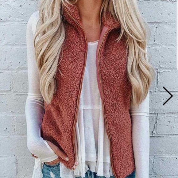 None Sweaters - *New*Sherpa Vest - Coral